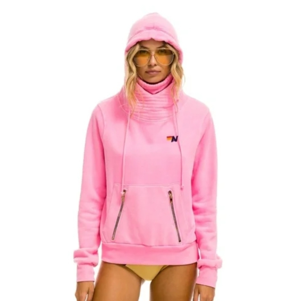 Aviator Nation Pink Hoodie with Small Logo - Picture 9 of 9